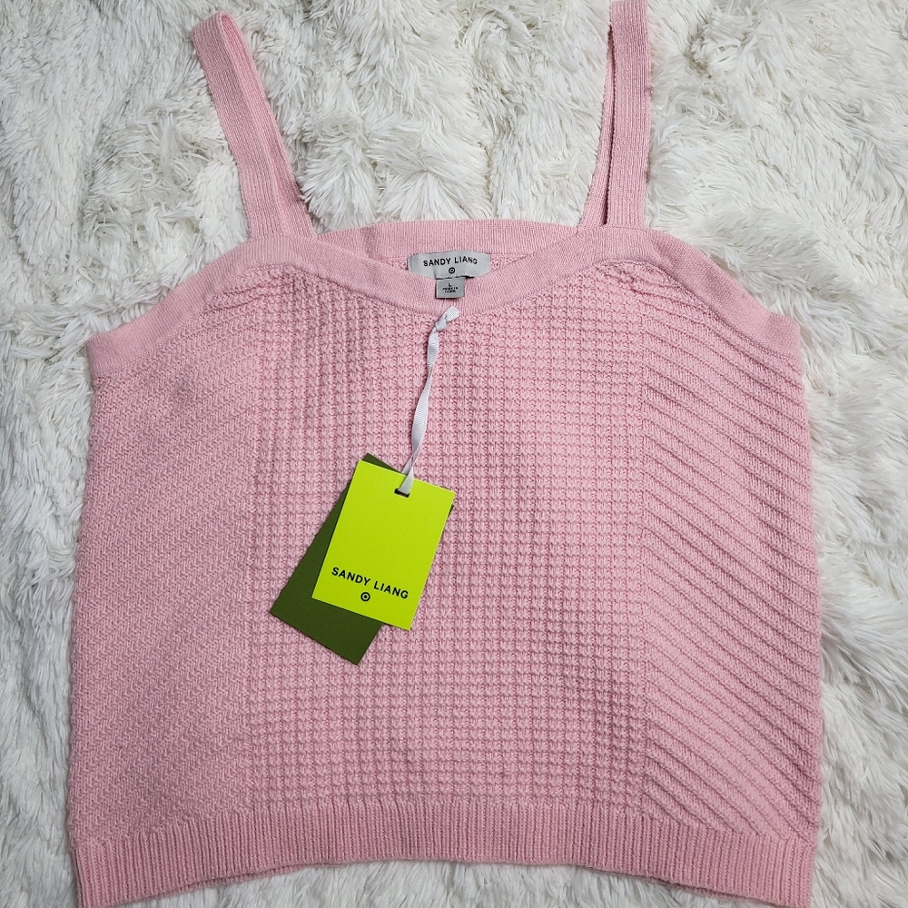 Target Sandy Liang Pink Sweater Tank